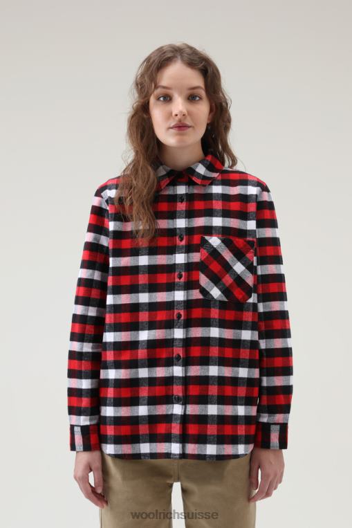 chemise traditionnelle en flanelle à carreaux buffle rouge noir vêtements femmes Woolrich 2FX2J237