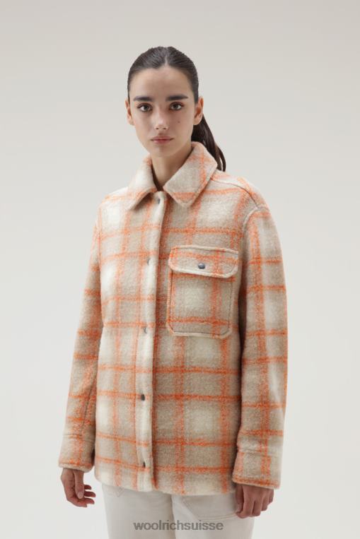 surchemise en laine mélangée gentry chèque en or vêtements femmes Woolrich 2FX2J264