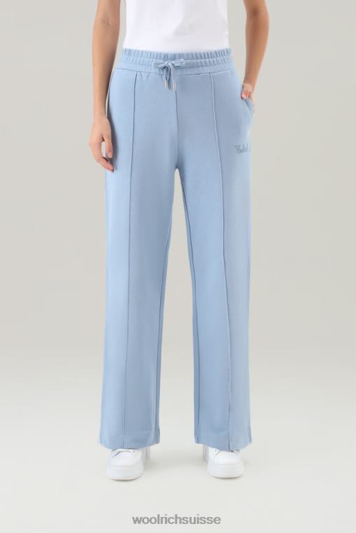 pantalon de survêtement large en pur coton indigo pâle vêtements femmes Woolrich 2FX2J53
