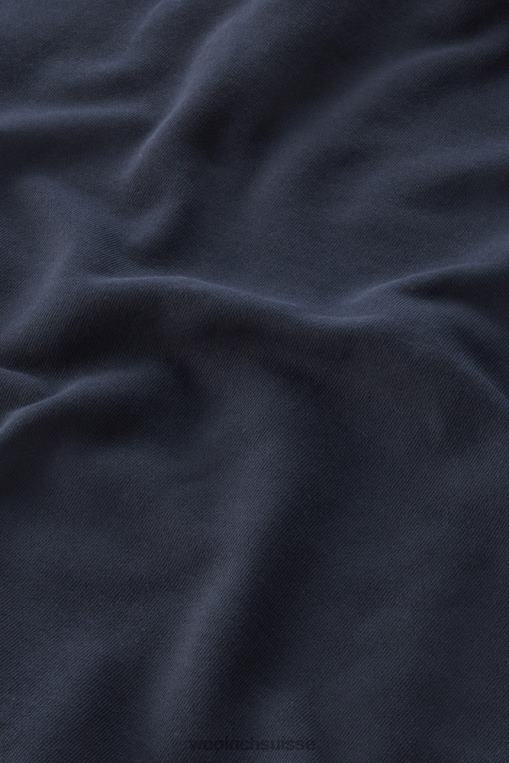 sweat à capuche en pur coton avec logo brodé bleu melton vêtements femmes Woolrich 2FX2J329