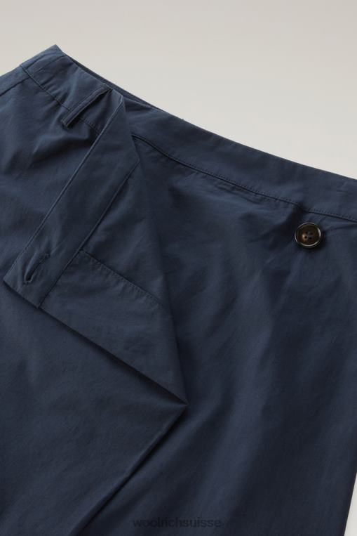 jupe portefeuille en popeline pur coton bleu melton vêtements femmes Woolrich 2FX2J327