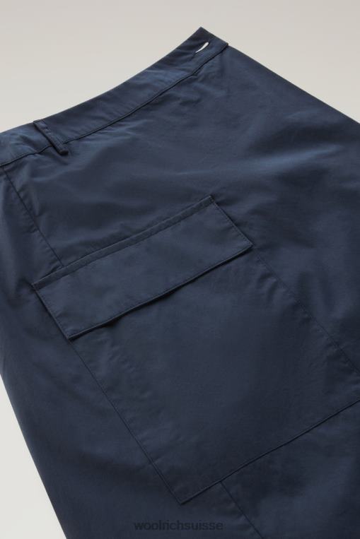 jupe portefeuille en popeline pur coton bleu melton vêtements femmes Woolrich 2FX2J327
