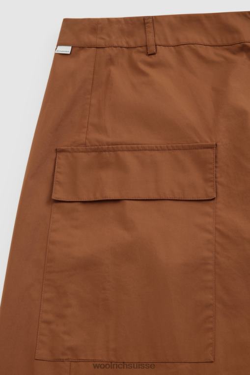 jupe portefeuille en popeline pur coton brun rouille vêtements femmes Woolrich 2FX2J333