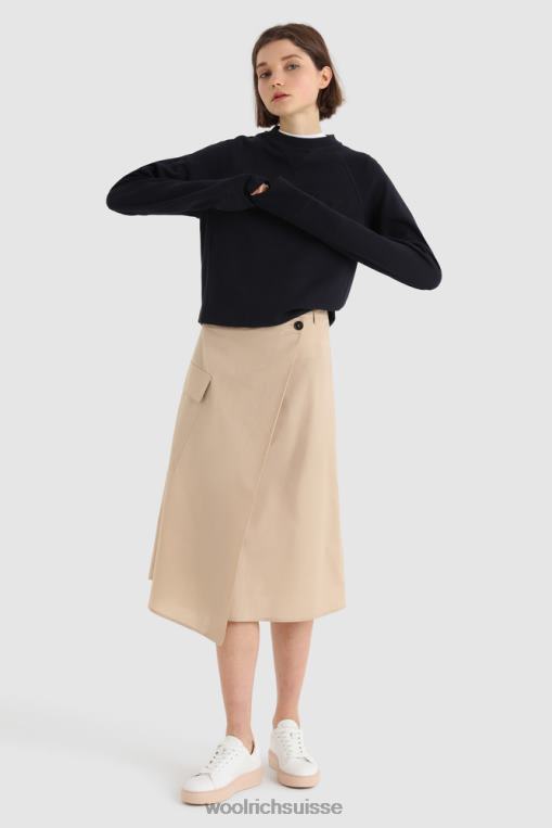 jupe portefeuille en popeline pur coton plume beige vêtements femmes Woolrich 2FX2J326