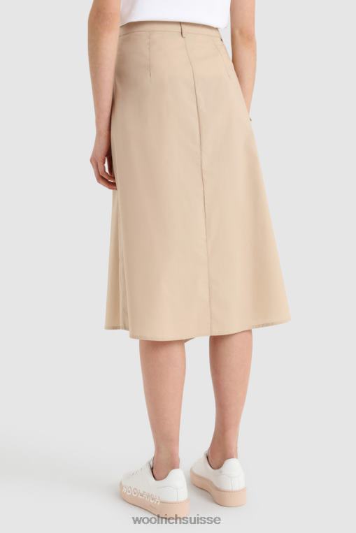 jupe portefeuille en popeline pur coton plume beige vêtements femmes Woolrich 2FX2J326