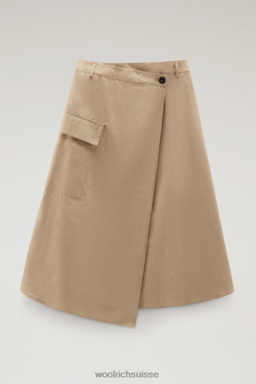 jupe portefeuille en popeline pur coton plume beige vêtements femmes Woolrich 2FX2J326