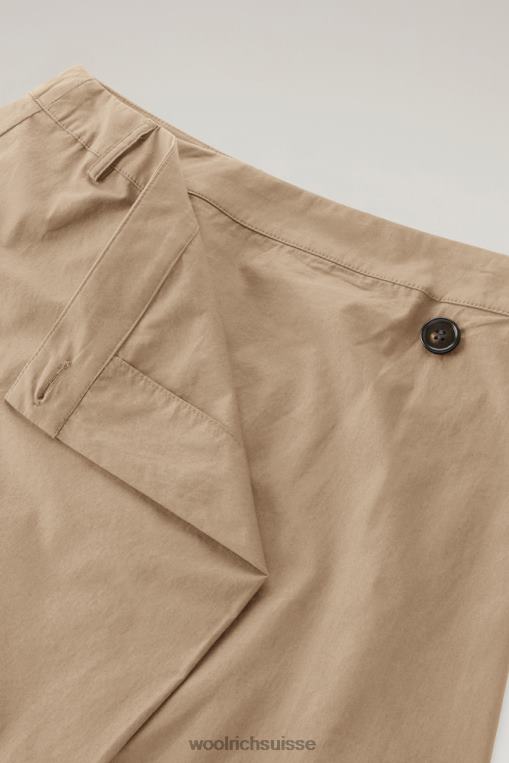jupe portefeuille en popeline pur coton plume beige vêtements femmes Woolrich 2FX2J326