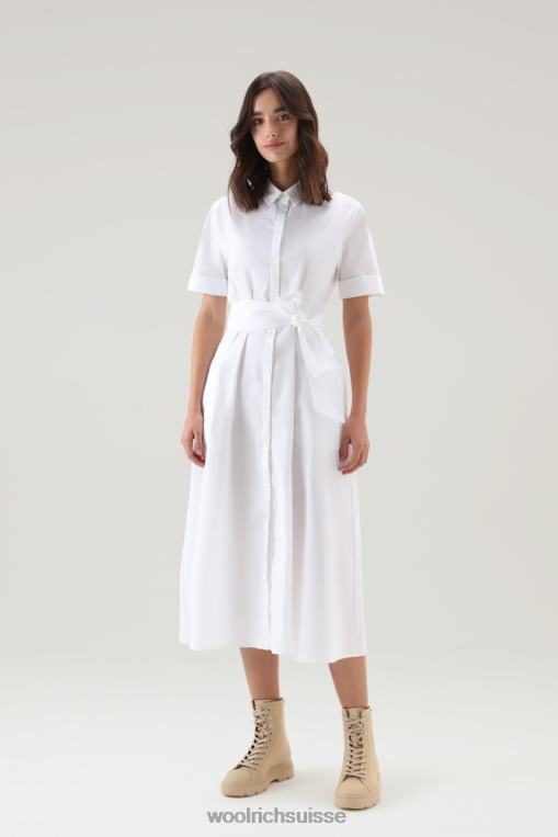 robe chemise en popeline pur coton blanc brillant vêtements femmes Woolrich 2FX2J191