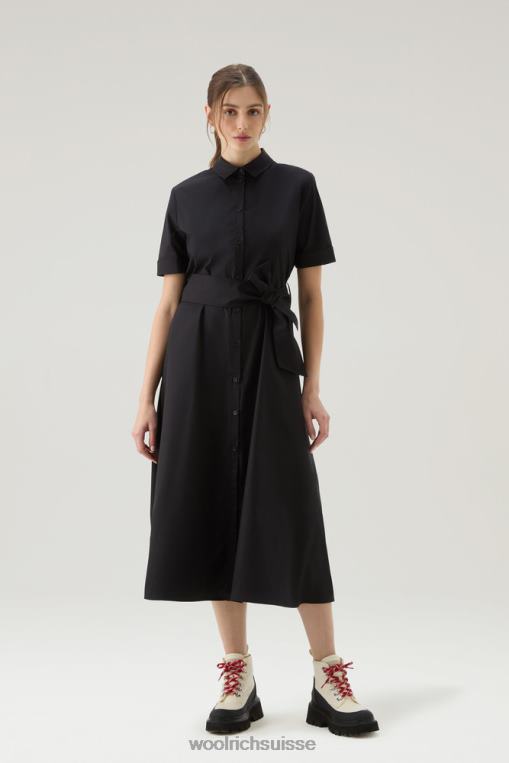 robe chemise en popeline pur coton noir vêtements femmes Woolrich 2FX2J46