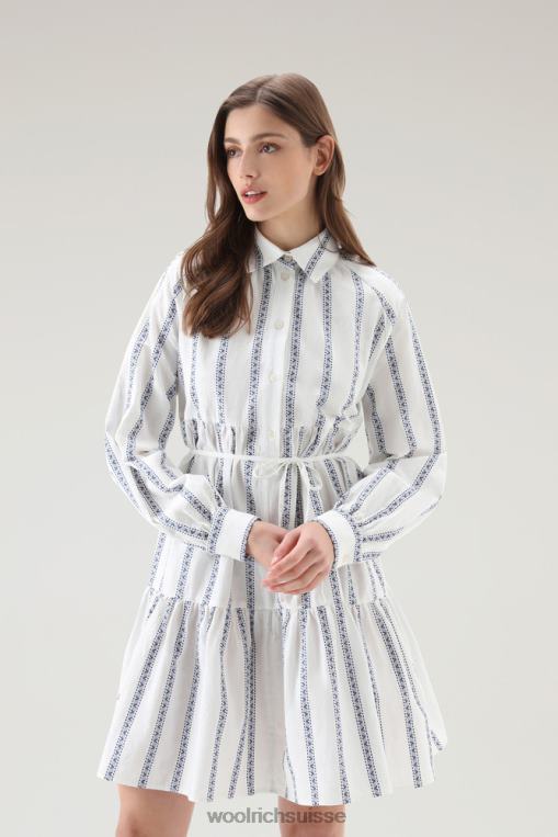 robe chemise à volants en pur coton crème lactée vêtements femmes Woolrich 2FX2J166