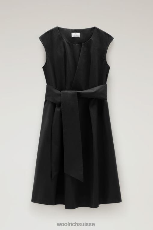 robe midi en popeline pur coton noir vêtements femmes Woolrich 2FX2J337