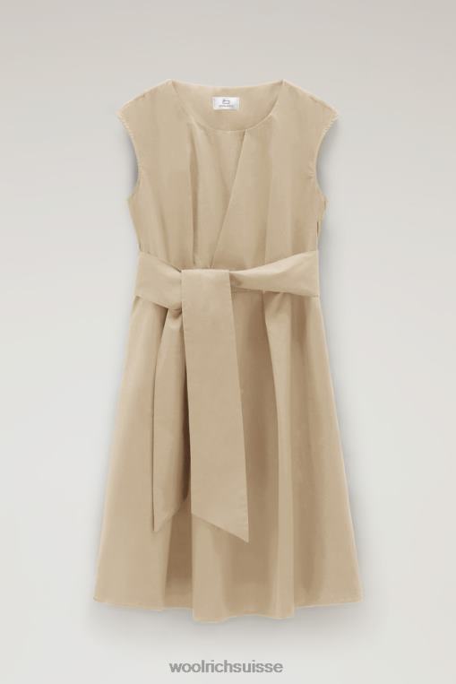 robe midi en popeline pur coton plume beige vêtements femmes Woolrich 2FX2J332