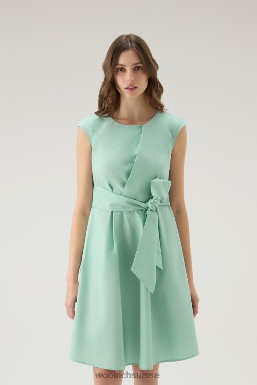 robe midi en popeline pur coton vert du port vêtements femmes Woolrich 2FX2J335