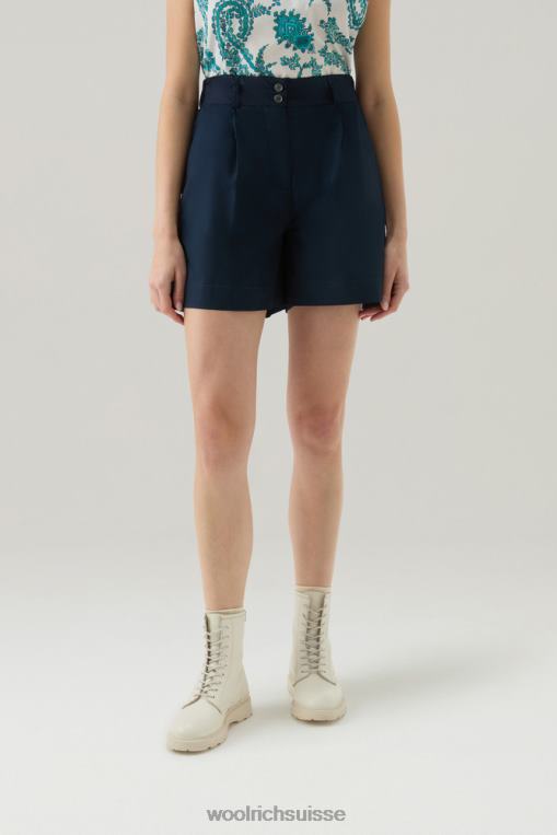 short en popeline de pur coton 1 bleu melton vêtements femmes Woolrich 2FX2J10