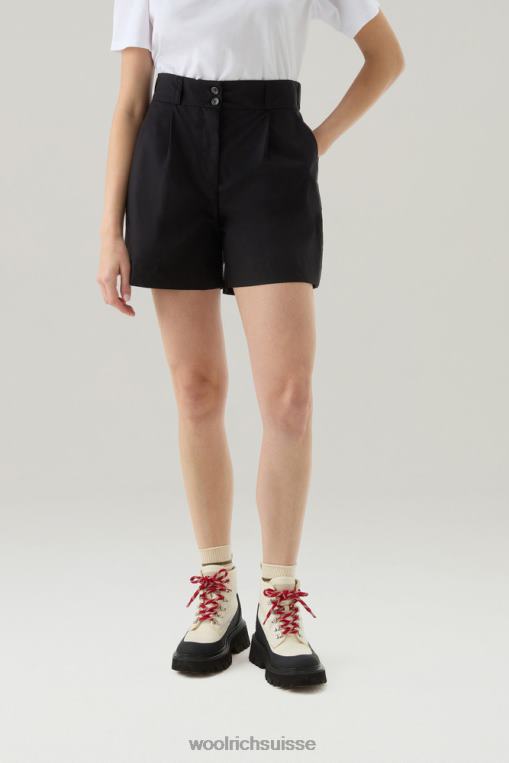 short en popeline de pur coton 4 noir vêtements femmes Woolrich 2FX2J105