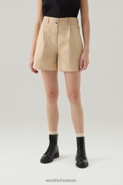 short en popeline pur coton 2 plume beige vêtements femmes Woolrich 2FX2J75