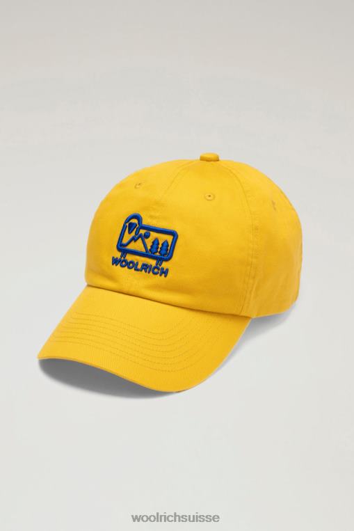 casquette de baseball à logo en sergé pur coton jaune foncé accessoires Hommes Woolrich 2FX2J441
