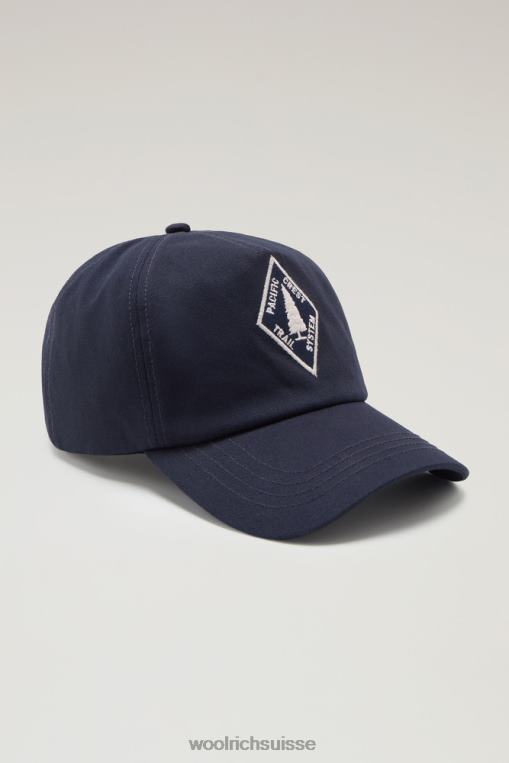 casquette de baseball à patch brodé Trails bleu melton accessoires Hommes Woolrich 2FX2J465