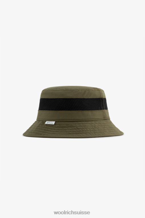 chapeau bob en maille de pêche-aime Leon Dore extérieur vert accessoires Hommes Woolrich 2FX2J813