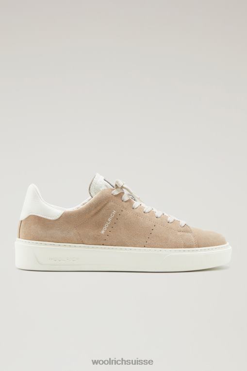 baskets classiques en daim avec détails contrastés crème fouettée beige chaussure Hommes Woolrich 2FX2J405