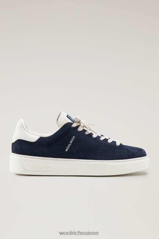 baskets classiques en daim avec détails contrastés crème fouettée bleue chaussure Hommes Woolrich 2FX2J584