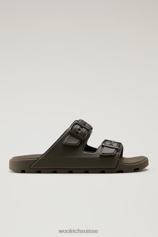 sandales en cuir vegan avec boucles vert chaussure Hommes Woolrich 2FX2J443