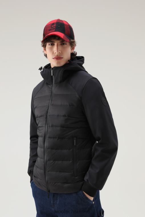 veste hybride softshell avec matelassage sur le devant noir vêtements Hommes Woolrich 2FX2J752