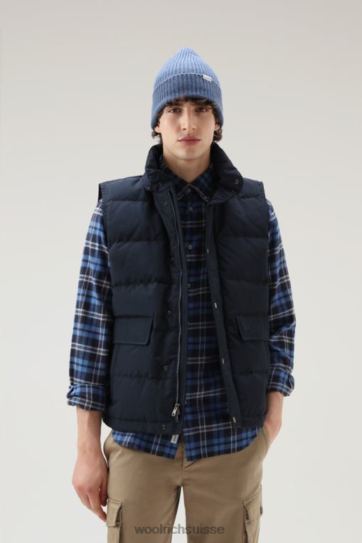 gilet des Aléoutiennes avec capuche amovible bleu melton vêtements Hommes Woolrich 2FX2J774
