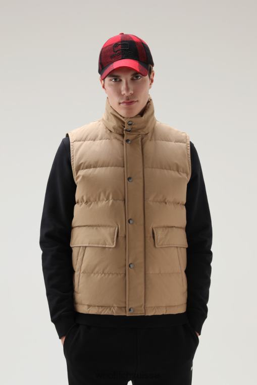 gilet des Aléoutiennes avec capuche amovible kaki doré vêtements Hommes Woolrich 2FX2J766