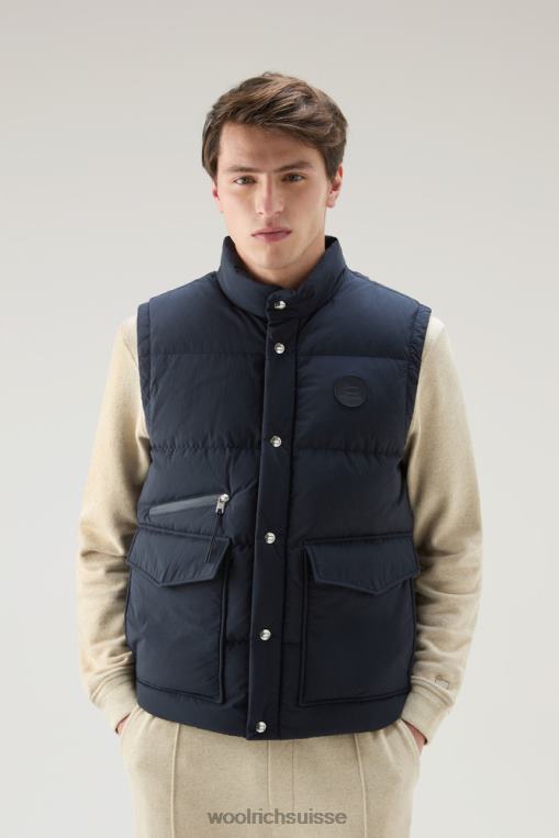 gilet matelassé aléoutien en nylon éco taslan recyclé bleu melton vêtements Hommes Woolrich 2FX2J599