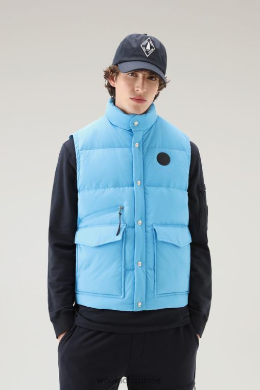 gilet matelassé aléoutien en nylon éco taslan recyclé bonnie bleu vêtements Hommes Woolrich 2FX2J406