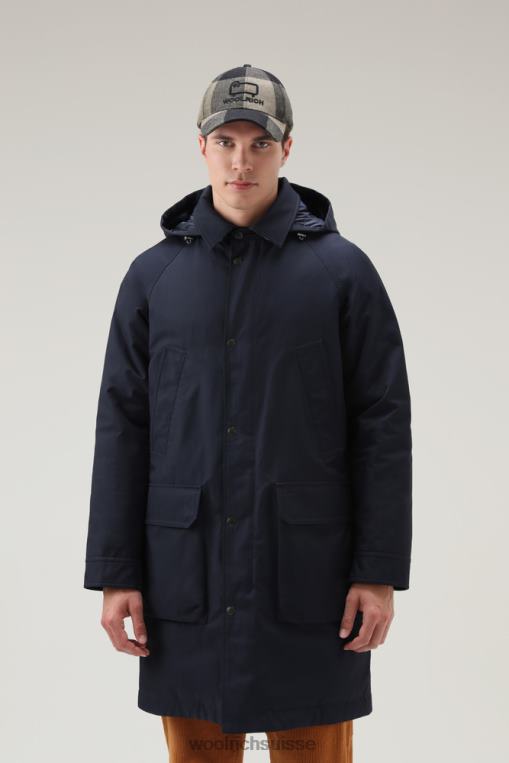manteau authentique à manches raglan bleu melton vêtements Hommes Woolrich 2FX2J776