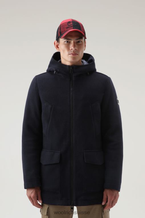 parka arctique en laine mélangée bleu melton vêtements Hommes Woolrich 2FX2J681