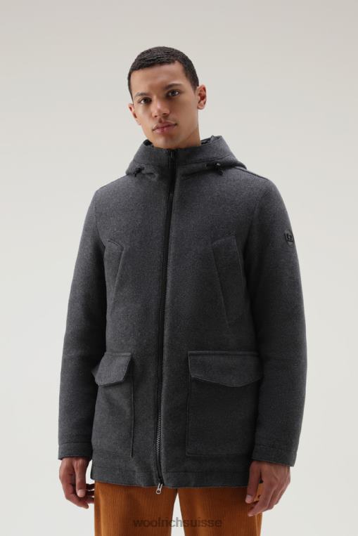 parka arctique en laine mélangée mélange de charbon de bois vêtements Hommes Woolrich 2FX2J751
