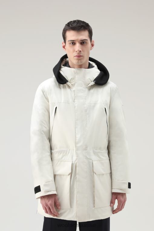 parka longue imperméable en pertex revolve crème lactée vêtements Hommes Woolrich 2FX2J775