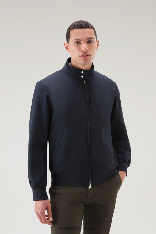 bombardier croiseur en ramar écologique léger bleu melton vêtements Hommes Woolrich 2FX2J409