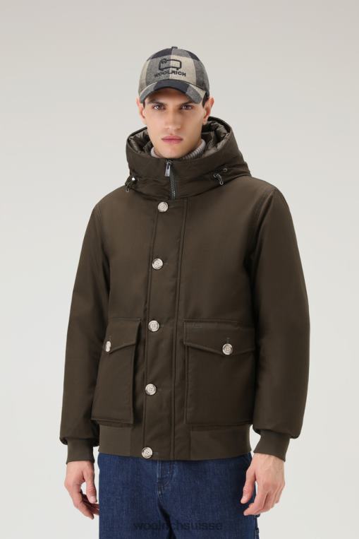 byrd doudoune courte à capuche vert foncé vêtements Hommes Woolrich 2FX2J669