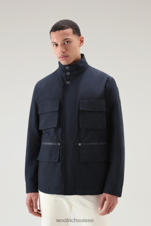 veste de campagne cruiser en ramar écologique léger avec capuche pliable bleu melton vêtements Hommes Woolrich 2FX2J558