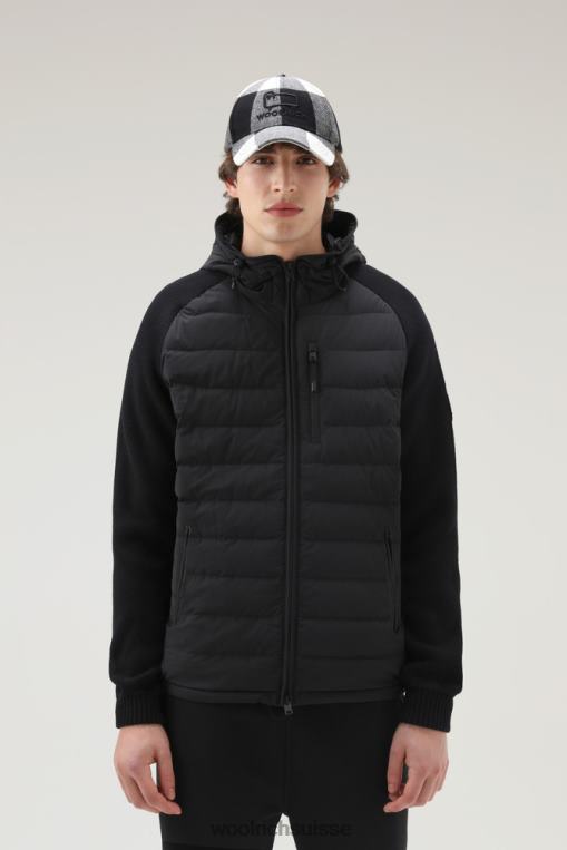 veste hybride à capuche sundance en nylon extensible noir vêtements Hommes Woolrich 2FX2J750