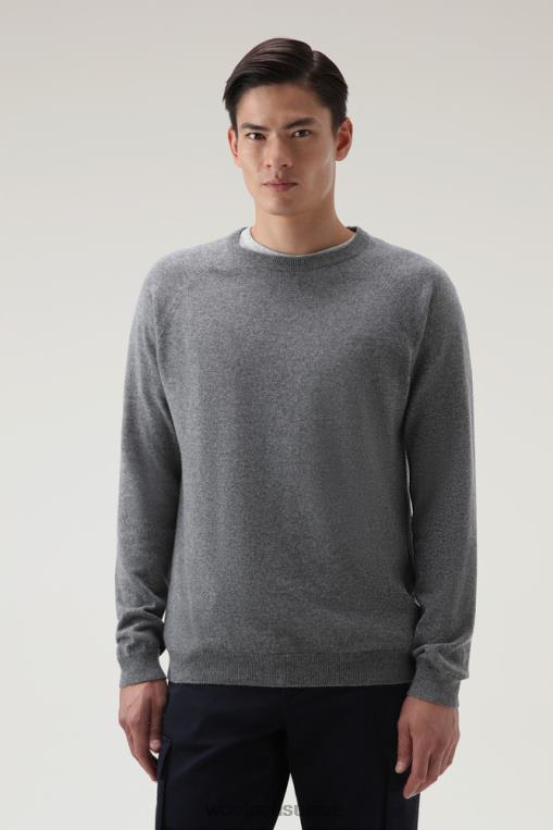 col rond de luxe en pur cachemire charbon vêtements Hommes Woolrich 2FX2J757
