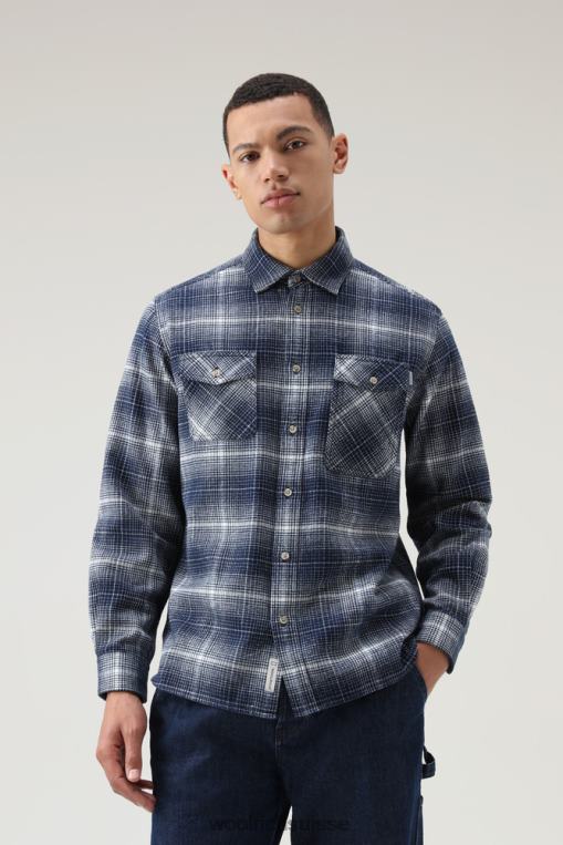 chemise à carreaux en flanelle cruiser chèque bleu vêtements Hommes Woolrich 2FX2J652