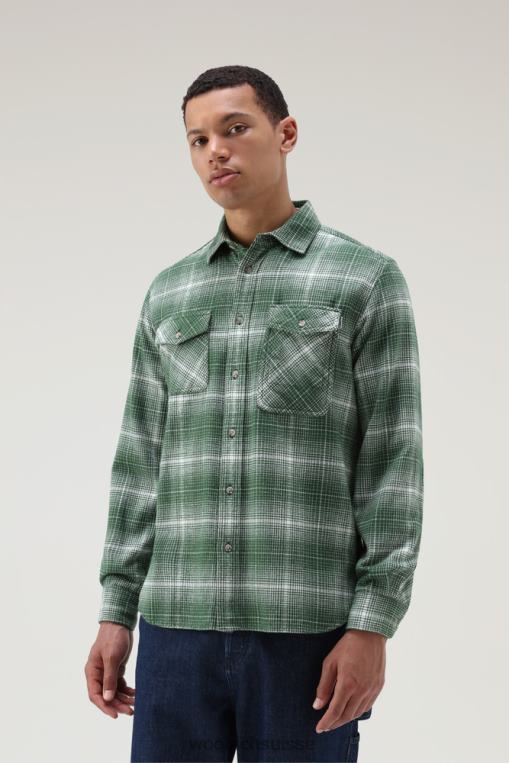 chemise à carreaux en flanelle cruiser chèque vert vêtements Hommes Woolrich 2FX2J666