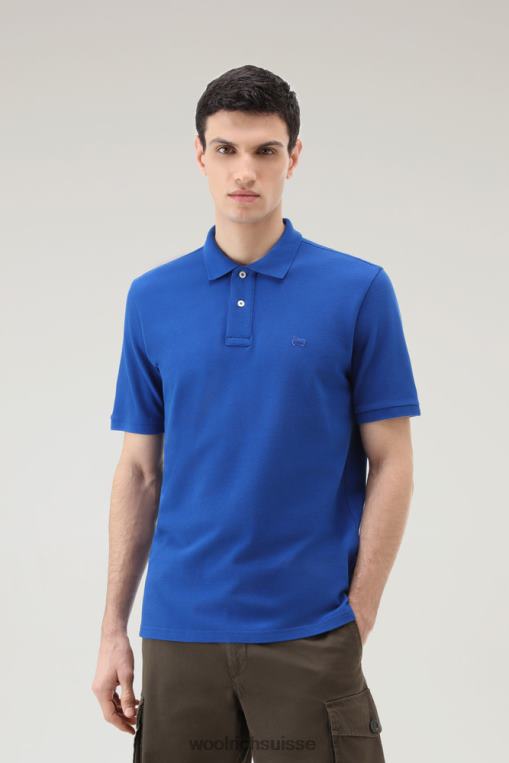 polo en piqué pur coton syndicat bleu vêtements Hommes Woolrich 2FX2J545