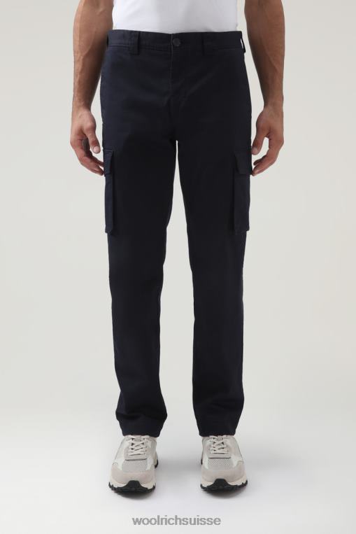 pantalon cargo en coton stretch teint en pièce bleu melton vêtements Hommes Woolrich 2FX2J719
