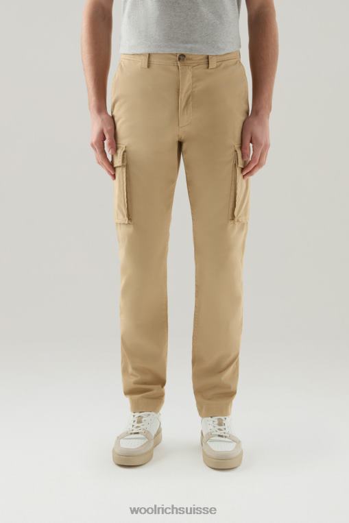 pantalon cargo teint en pièce en sergé de coton stretch plage de sable vêtements Hommes Woolrich 2FX2J547