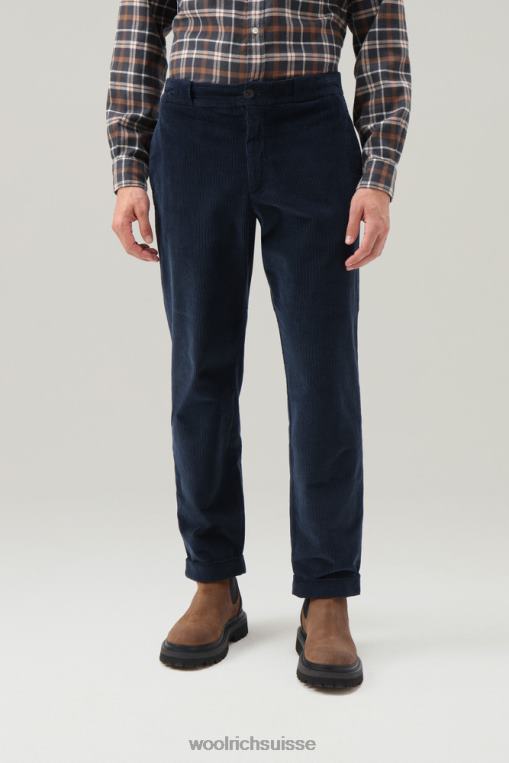 pantalon en velours côtelé teint en pièce bleu melton vêtements Hommes Woolrich 2FX2J685