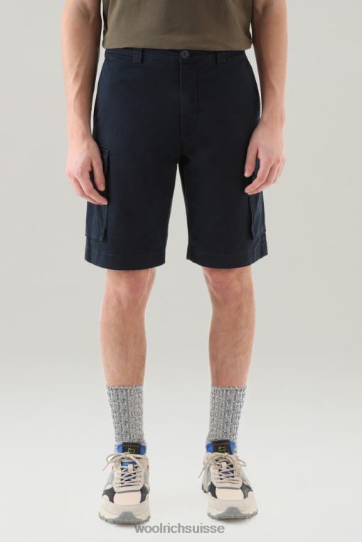 short cargo teint en pièce 3 bleu melton vêtements Hommes Woolrich 2FX2J614