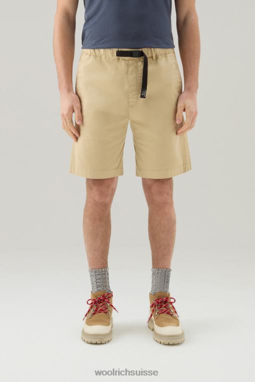 short chino teint en pièce en coton stretch plage de sable vêtements Hommes Woolrich 2FX2J582