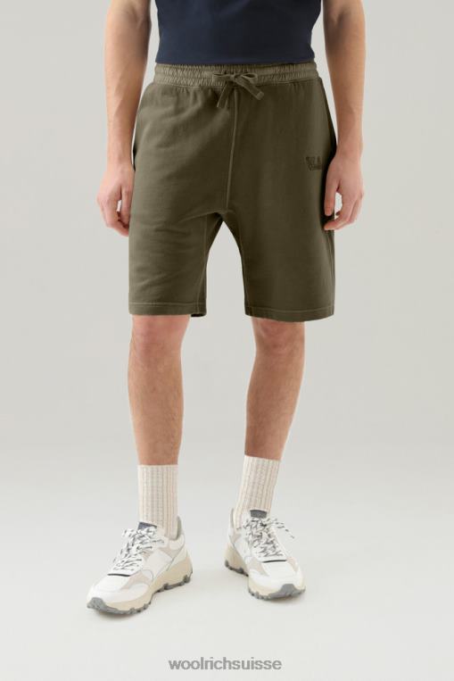 short en coton teint en pièce vert foncé vêtements Hommes Woolrich 2FX2J467