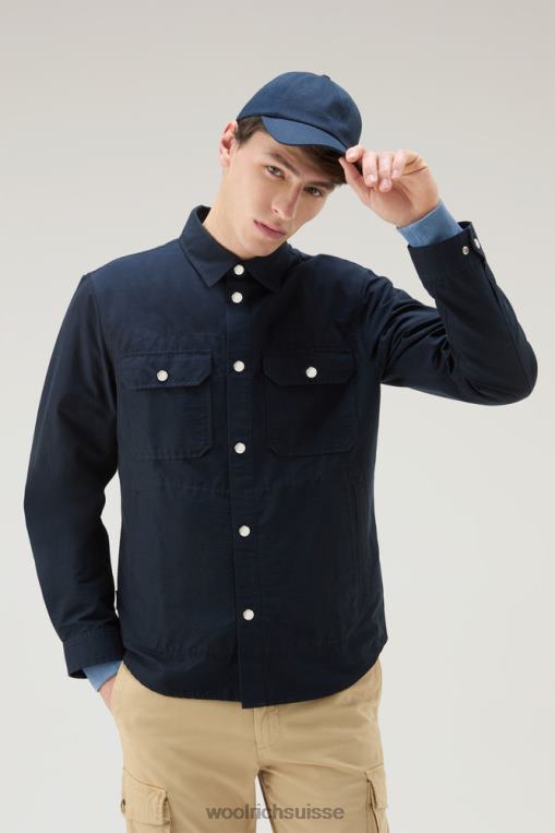 Surchemise cruiser en ramar écologique clair bleu melton vêtements Hommes Woolrich 2FX2J786